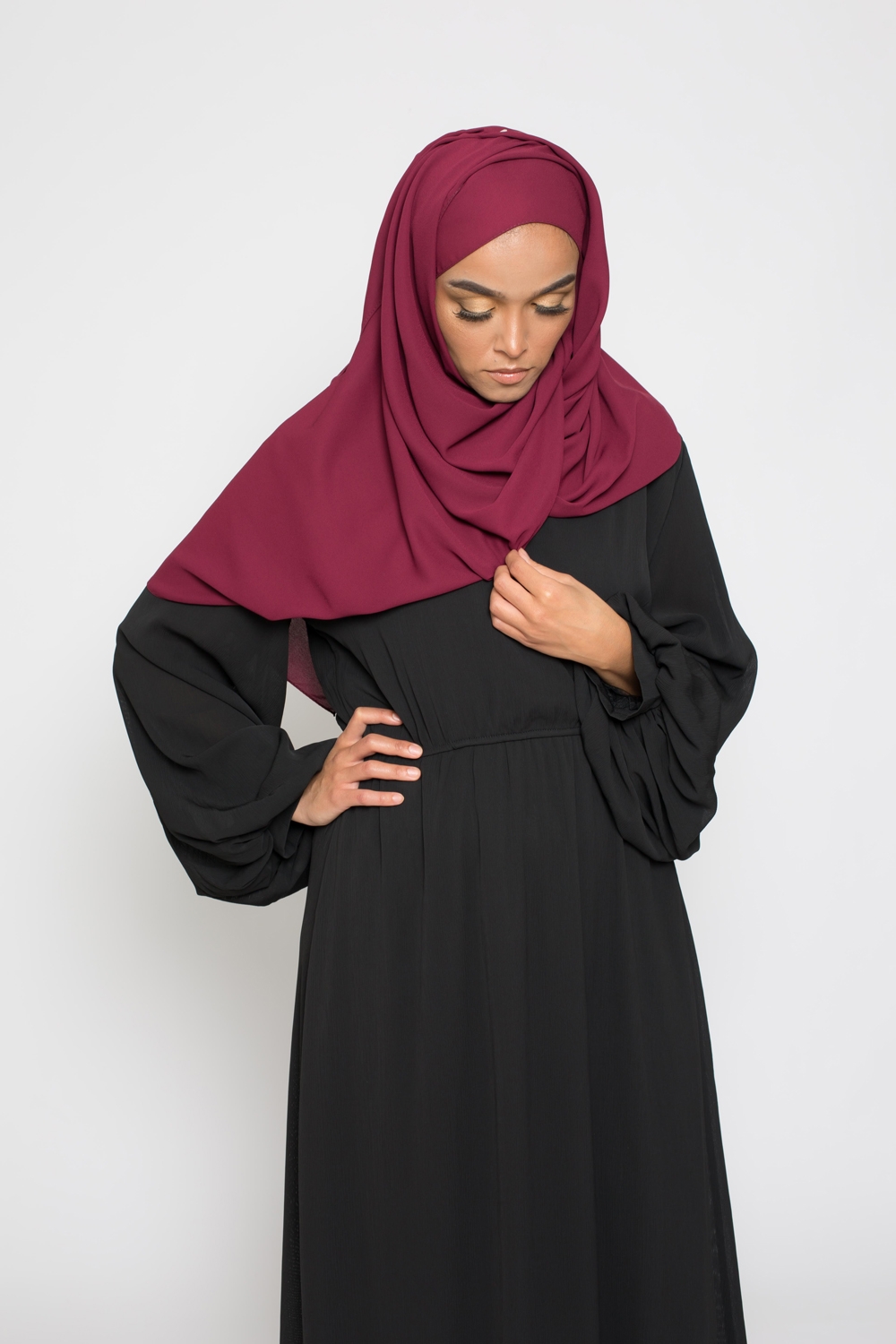 hijab luxe mousseline bordeaux
