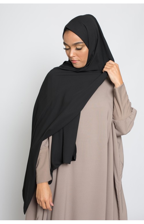 hijab luxe mousseline noir boutique femme musulmane