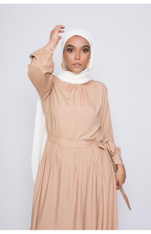 hijab luxe mousseline blanc cassé