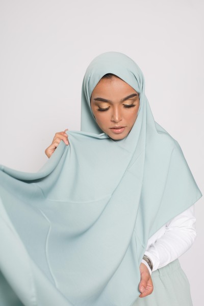 Hijab soie de médine vert eau boutique femme musulmane