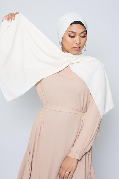 Hijab de seda medina marfil