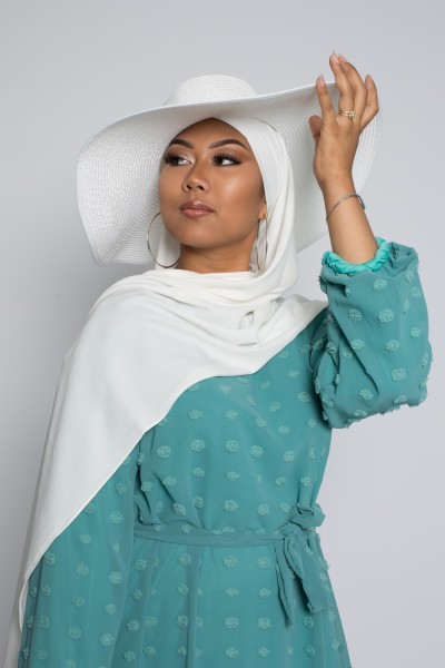 Cremeweißer Hijab aus Medina-Seide