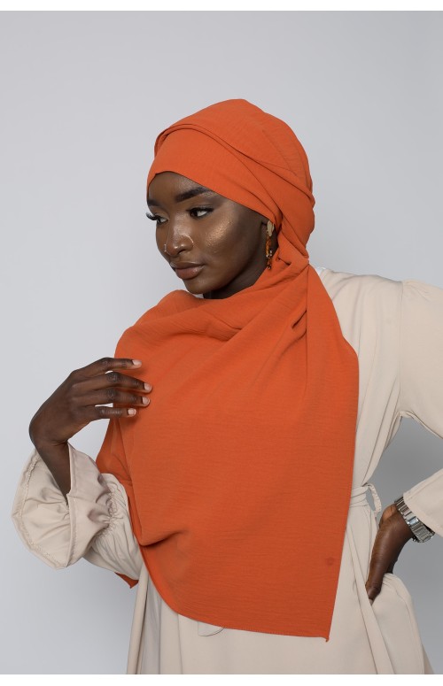 Hijab luxe jazz terracotta boutique pour femme musulmane mode modeste fashion