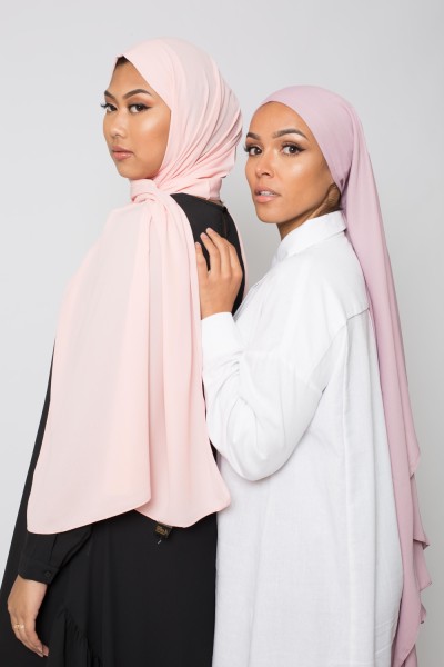 hijab luxe mousseline rose clair boutique pour femme musulmane