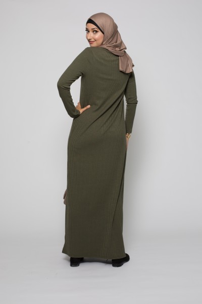 Robe pull kaki nouvelle collection automne boutique hijab pour femme musulmane moderne