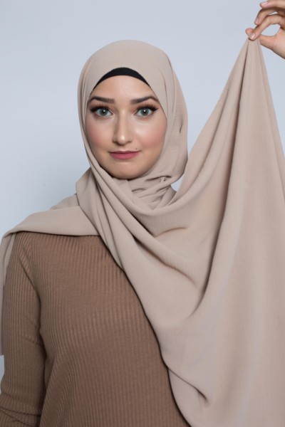 Hijab de seda medina topo claro