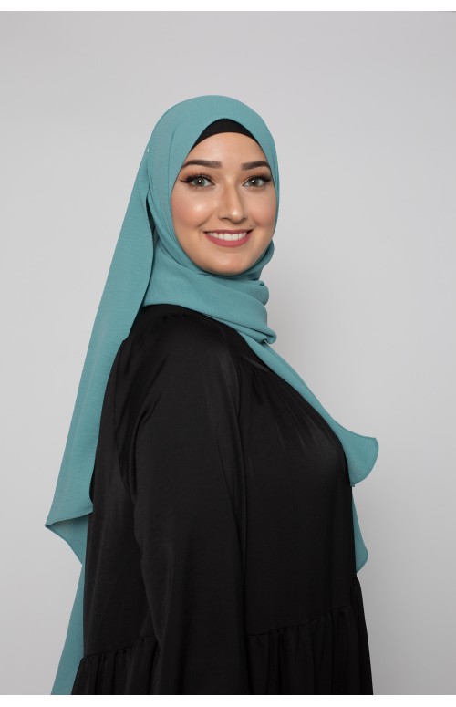 Hijab luxe jazz bleu vert boutique musulmane pour femme mode modeste