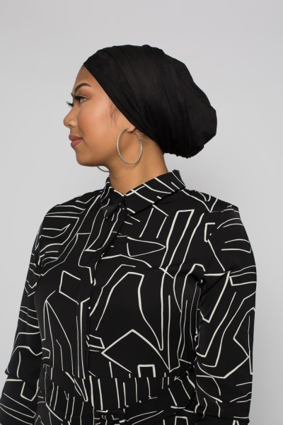Black faux suede turban
