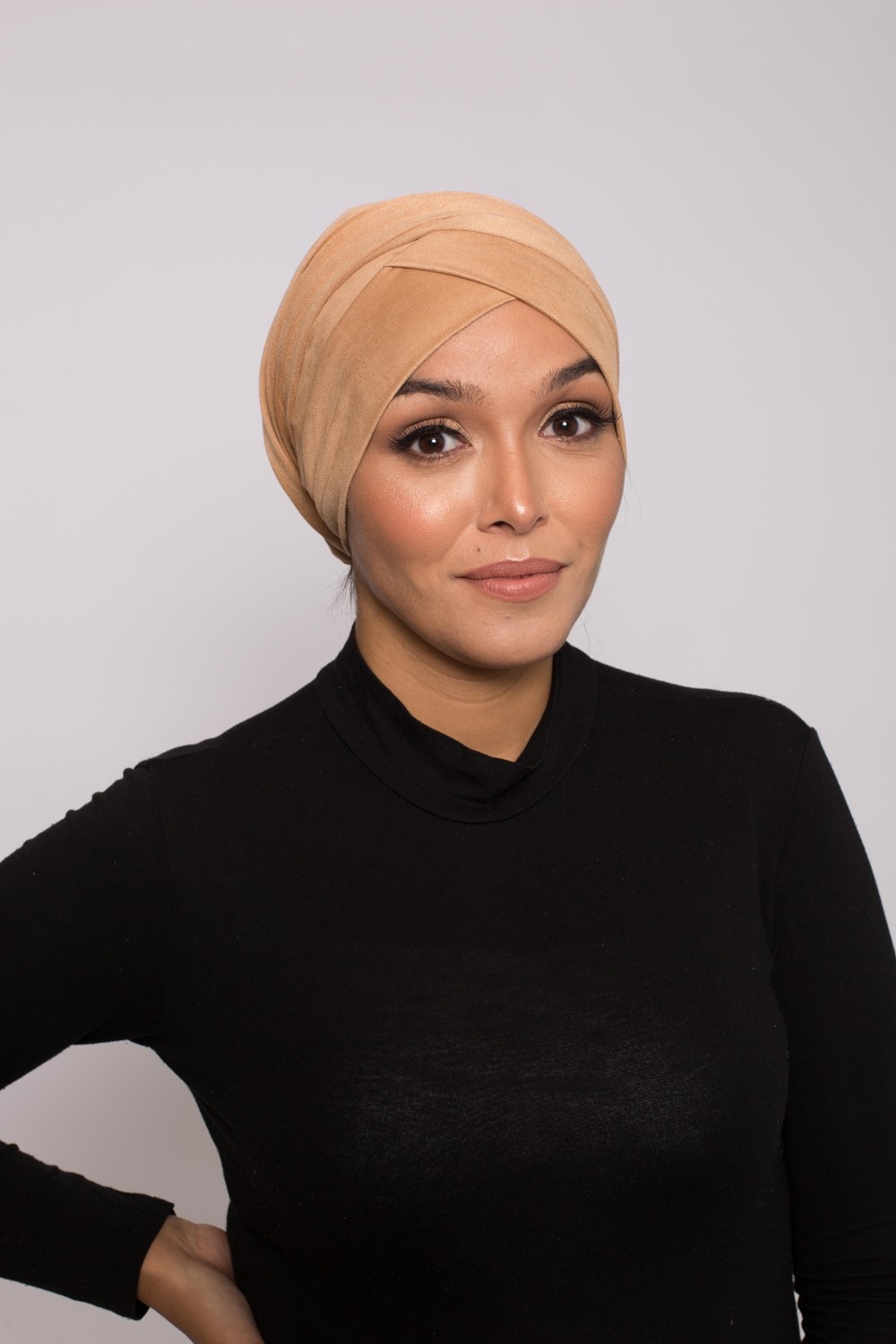 Turban simili daim camel collection automne hiver boutique pas cher pour femme musulmane