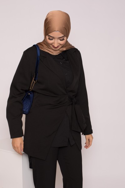 Veste tailleur à nouer chic pour femme musulmane boutique hijab
