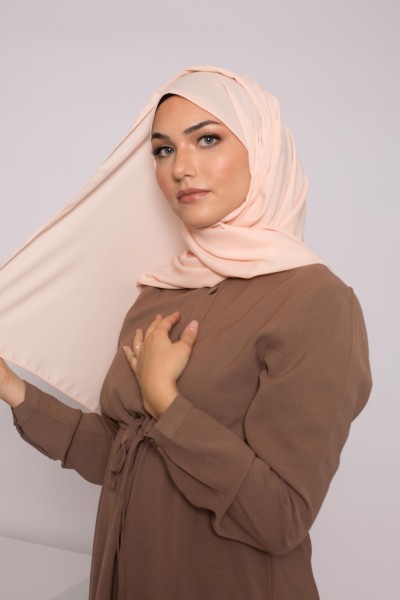 hijab luxe mousseline nude saumon