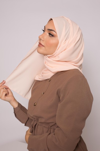 hijab luxe mousseline nude saumon