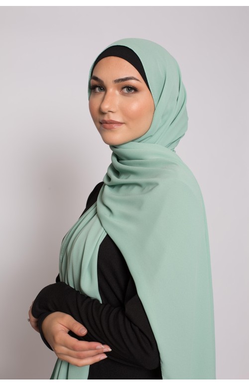 hijab luxe mousseline vert