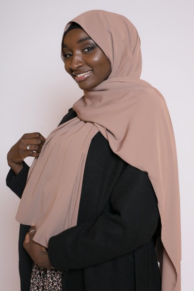 Hijab de seda medina marrón claro