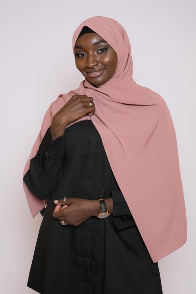 Hijab soie de médine prune rosé