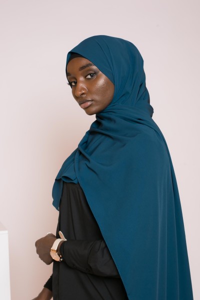 Hijab aus Medina-Seide in Entenblau