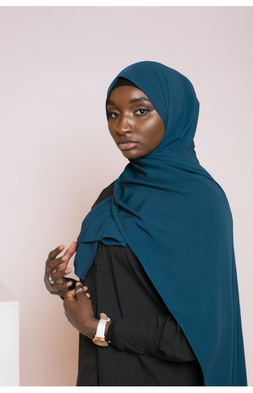 Hijab soie de médine émeraude