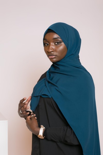 Duck blue medina silk hijab