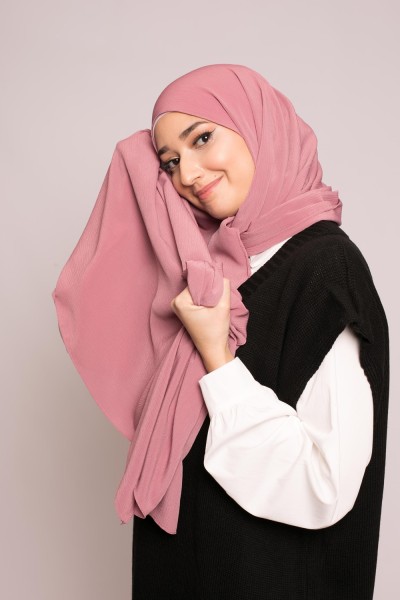 Hijab sedef krinkle rose boisé