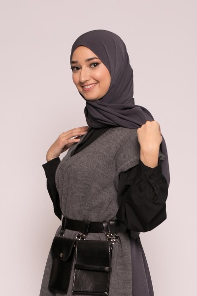 Hijab sedef krinkle dark gray