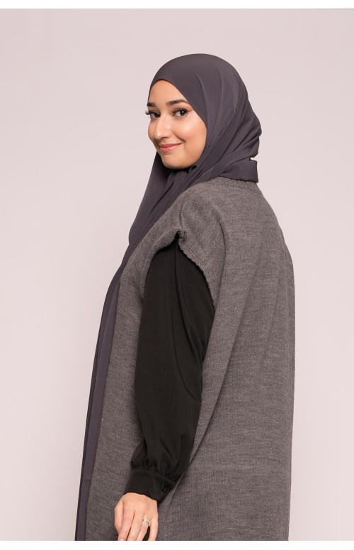 Hijab sedef krinkle gris foncé