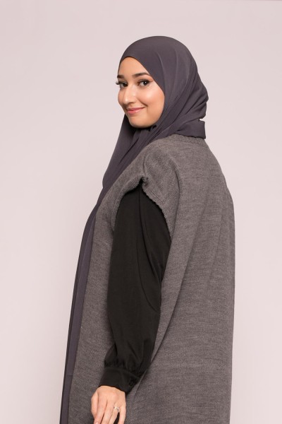 Hijab sedef krinkle gris foncé