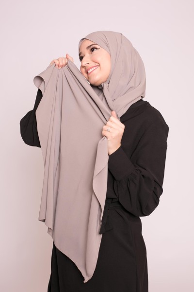 Hijab soie de médine taupe