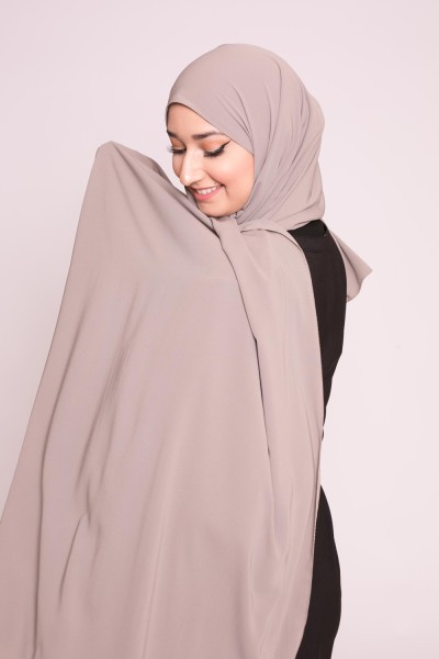 Hijab soie de médine taupe