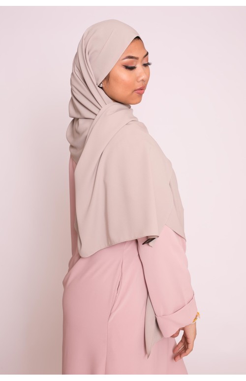 Hijab soie de médine taupe grey boutique femme musulmane