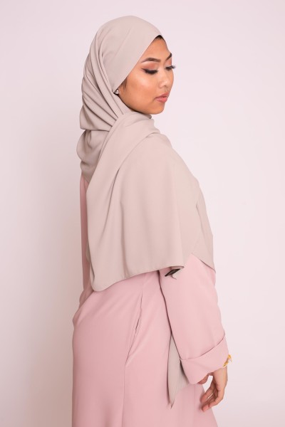 Hijab soie de médine taupe grey boutique femme musulmane
