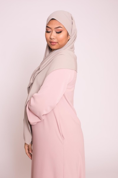 Hijab de seda medina gris topo