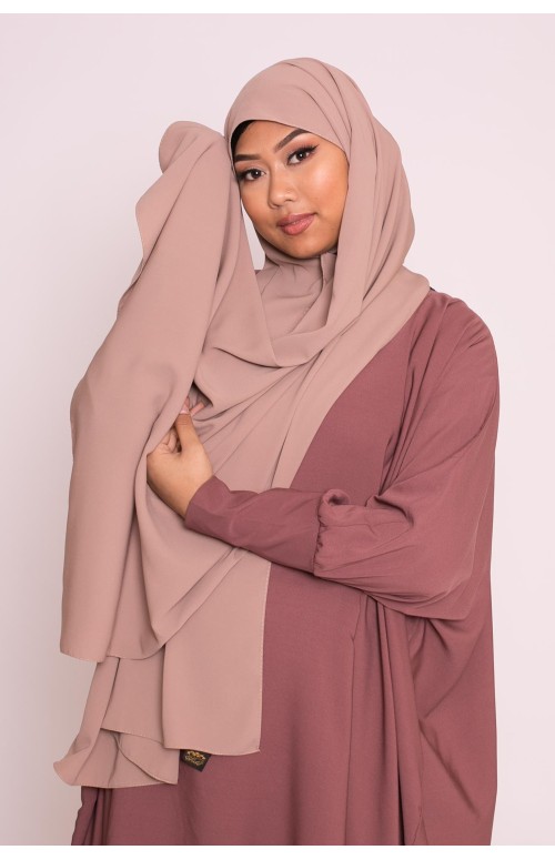 Abaya saoudienne prune marroné boutique femme musulmane vêtement pas cher