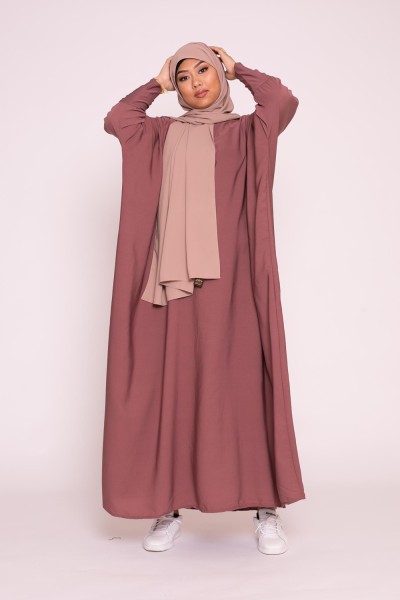 Brown plum saudi abaya
