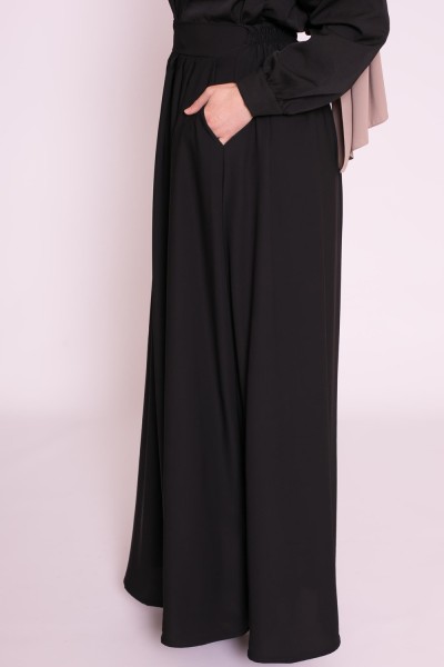 Jupe longue évasée noir collection printemps été boutique hijab moderne