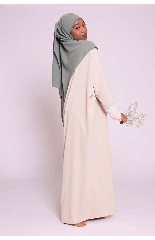 Abaya papillon beige pour femme musulmane boutique hijab pas cher pour femme musulmane mode modeste fashion