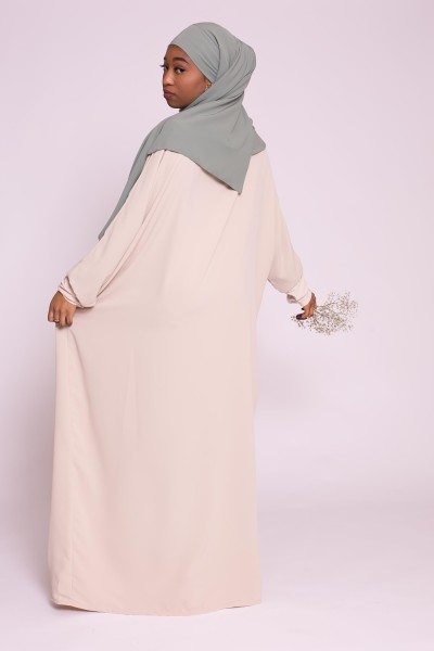 Abaya papillon beige pour femme musulmane boutique hijab pas cher pour femme musulmane mode modeste fashion