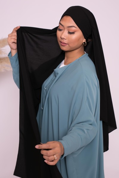 Hijab listo para atar seda medina negra