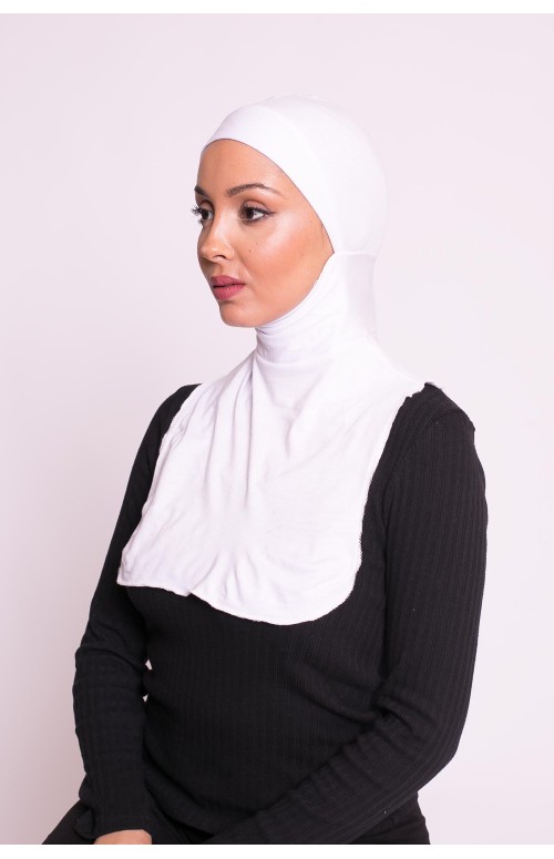 Cagoule jersey blanche sous hijab boutique femme musulmane