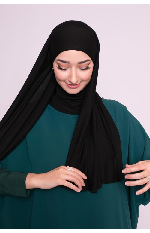 Hijab jersey luxe soft prêt à nouer noir