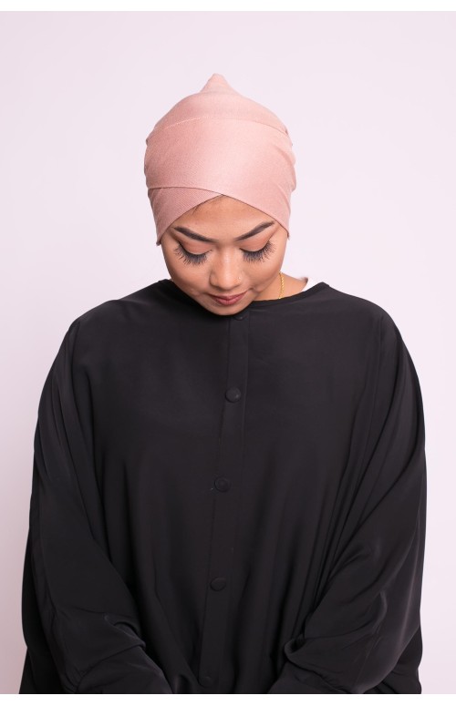 Bonnet tube double face pêche sous hijab boutique musulmane