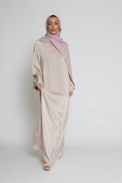 Abaya luxery satin nude