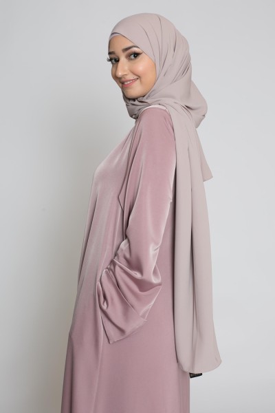 Abaya luxery satiné mauve collection ramadan boutique hijab pour femme musulmane