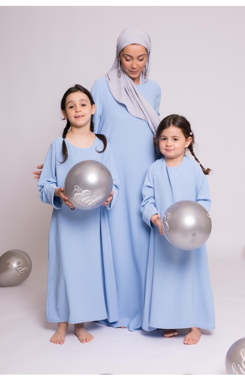 Abaya légère bleu clair printemps été pour femme musulmane boutique hijab moderne et pas cher
