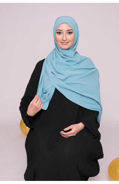 Hijab soie de médine vert bleu boutique femme musulmane