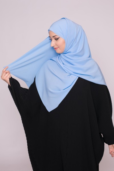 Hijab soie de médine bleu ciel boutique musulmane