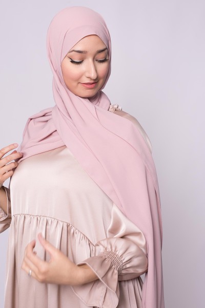 Hijab aus altrosa Medina-Seide