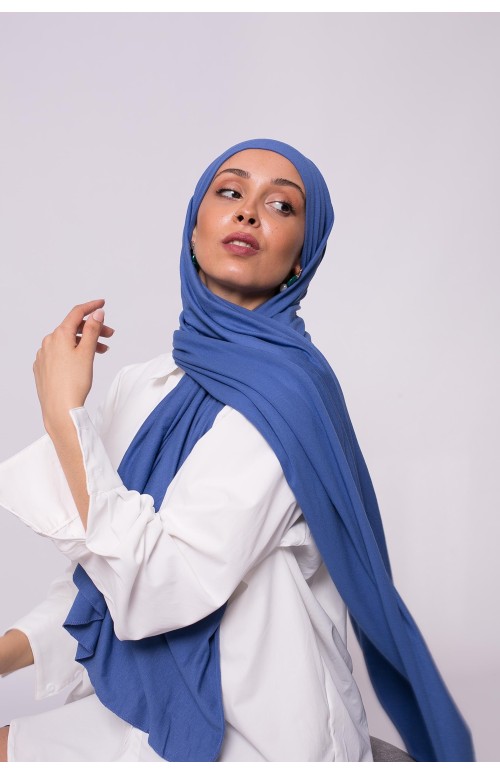 Hijab jersey luxe soft prêt à nouer denim