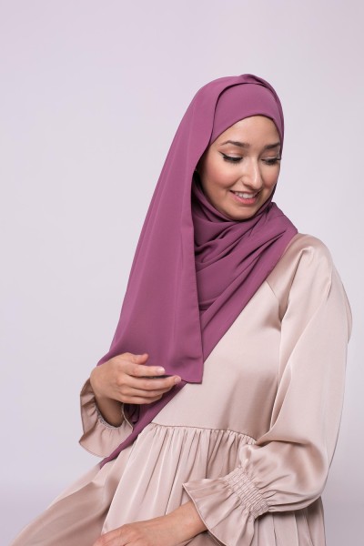 Hijab listo para atar seda medina fucsia oscuro