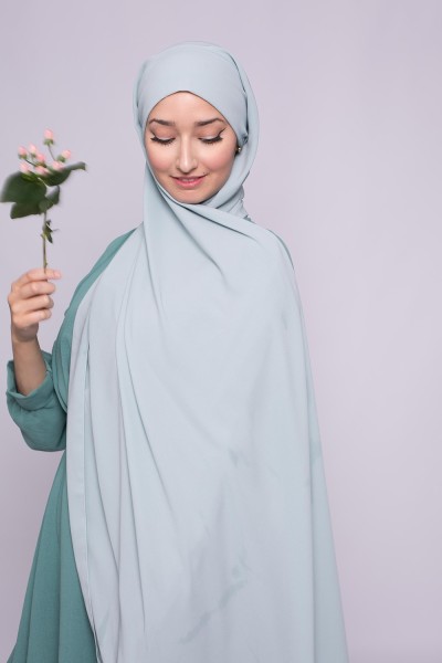Hijab listo para atar seda medina verde agua