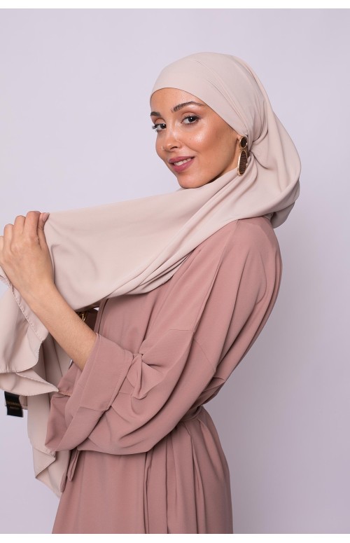 Hijab soie de médine beige boutique musulmane